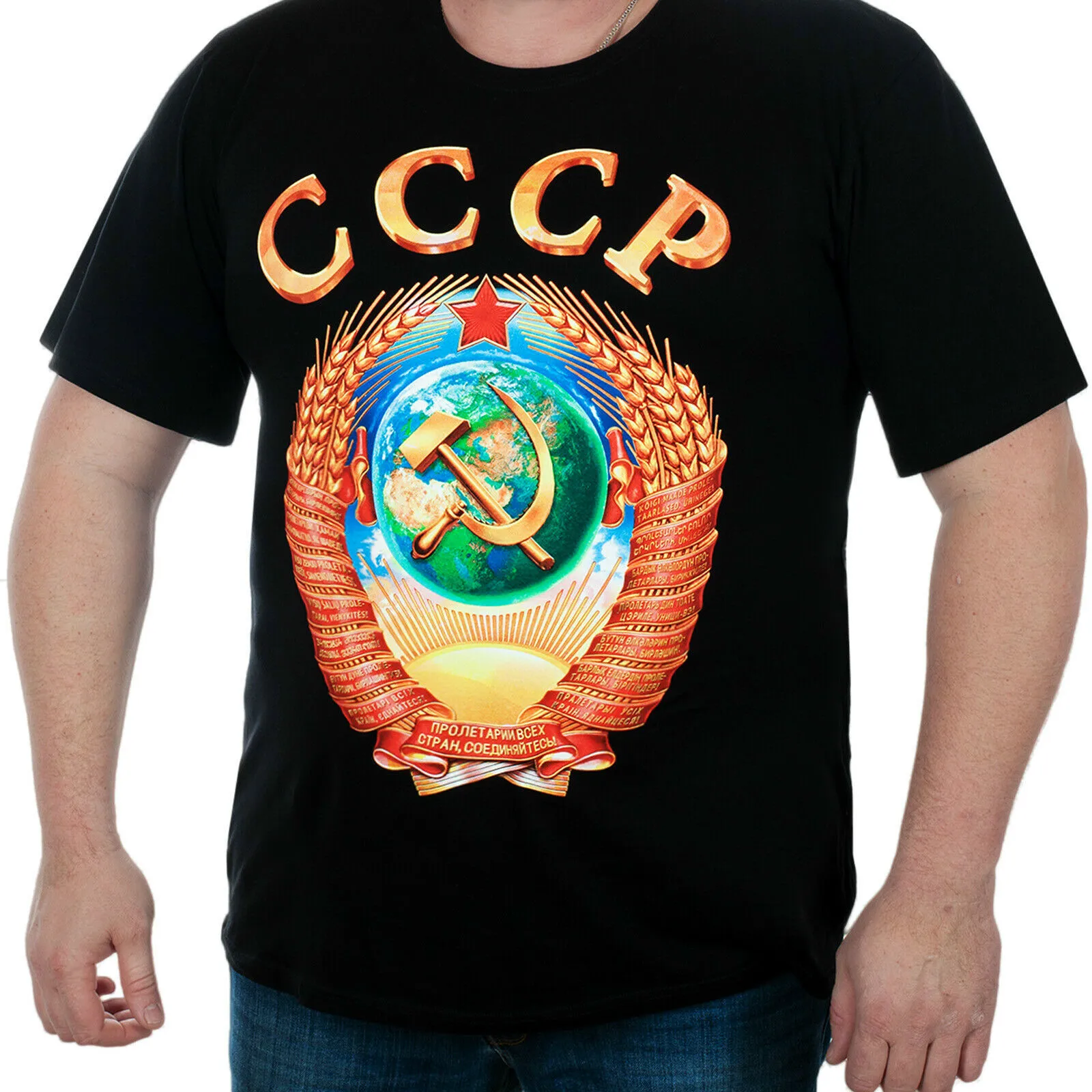 Русская оригинальная хлопковая Качественная мужская футболка с большой