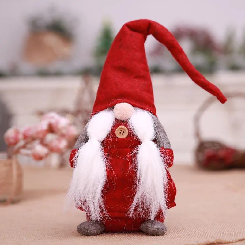 Christmas Santa Swedish Stuffed Toy Cloth Santa Doll Gnome Scandinavian Tomte Nisse Sockerbit Dwarf Elf Home Ornaments Goods - Цвет: red 4