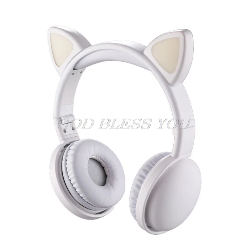 Child LED Flashing Cat Ear Headset Wireless Bluetooth Music Headphones Kids Gift Drop Shipping