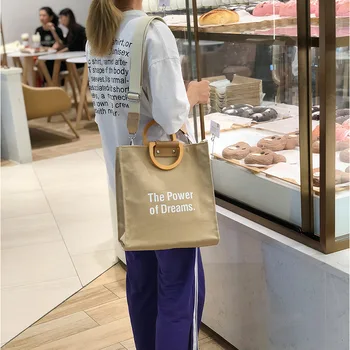 

Literary crossbody bag letter canvas shoulder bag female 2020 new canvas bag big bag handbag