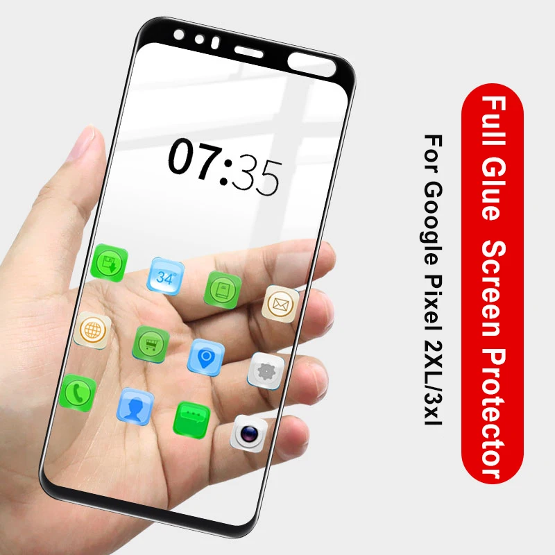 

3D Coverd Full Glue Coverage Tempered Glass For Google Pixel 3a 3 2 XL 2XL 3XL 3axL Pixel2 Pixel3 Phone Screen Protector Film