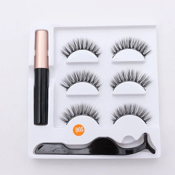 

NEW Magnetic Liquid Eyeliner Magnetic False Eyelashes & Tweezer Set 5 Magnet Fake Eyelash Make Up Tools 3in1 Set