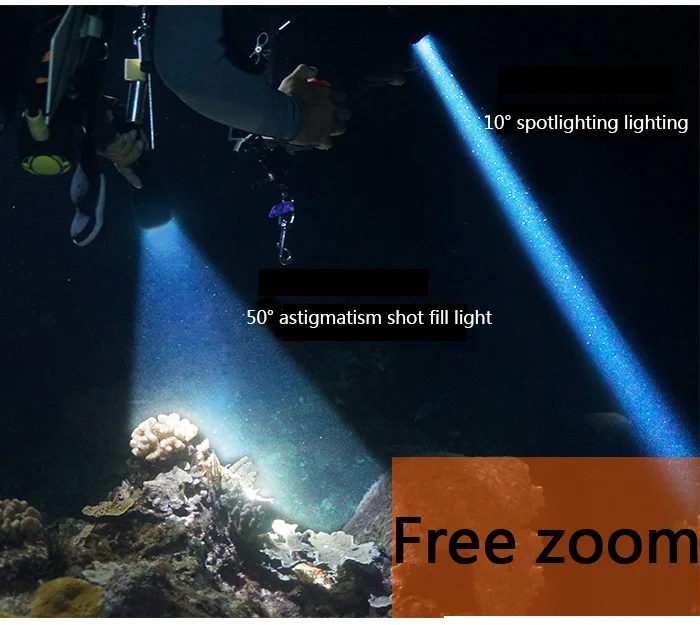 ARCHON D10U Diving Flashlight CREE XM-L2 U2 LED max 800 lumen Zoomable Photographing torch handheld Underwater light