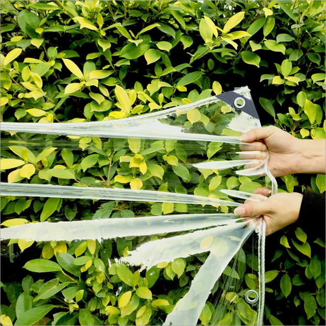 Bâche Imperméable Transparente avec Oeillet - 420g/m² - Couverture en  Feuille de Bâche - Bâche en Plastique PVC pour Jardin Extérieur - 0,3 mm