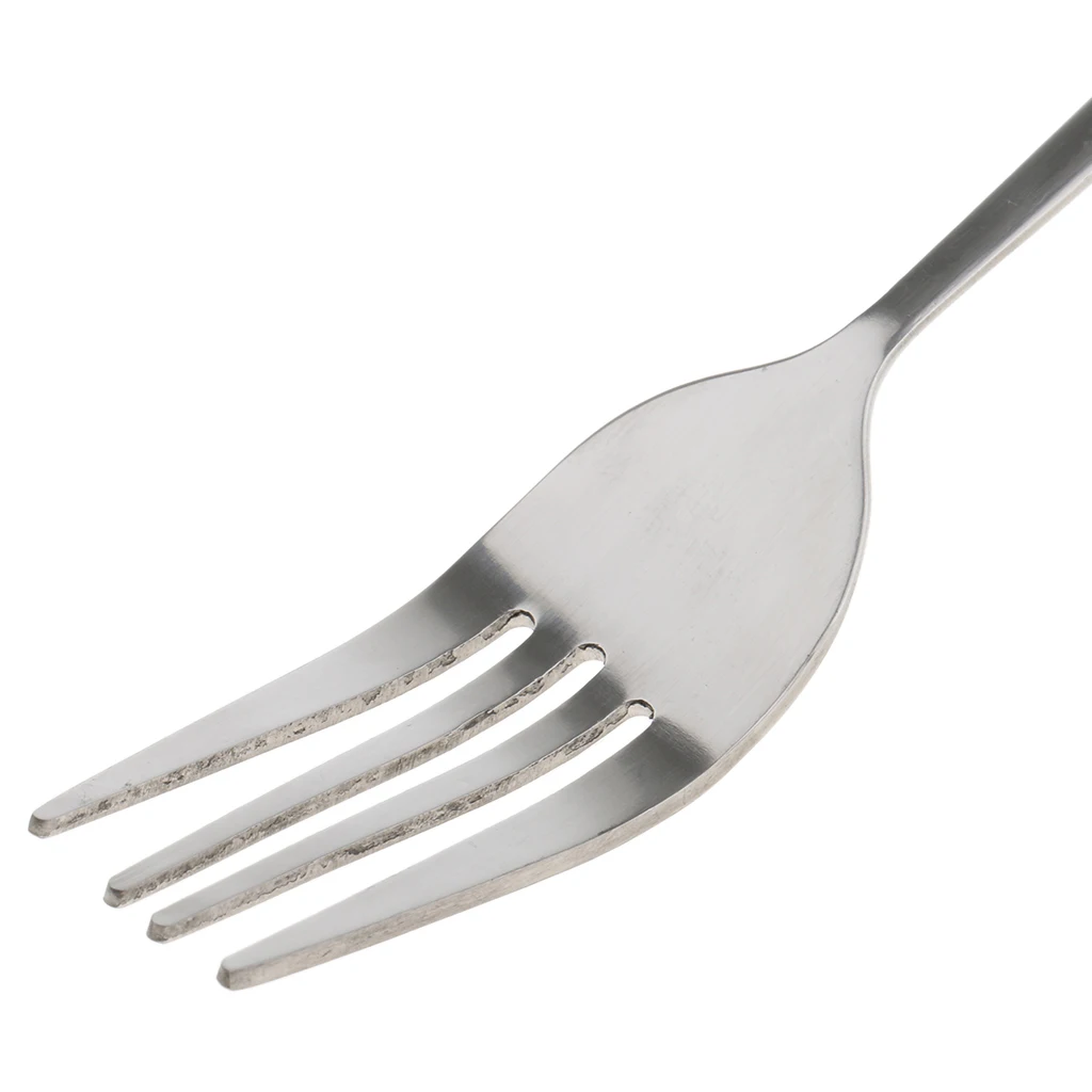 Arthritis Elderly Parkinson Adults Kids Utensil Eating Meal Fork - Steel & Silicone - Non Weighted Non Slip Design