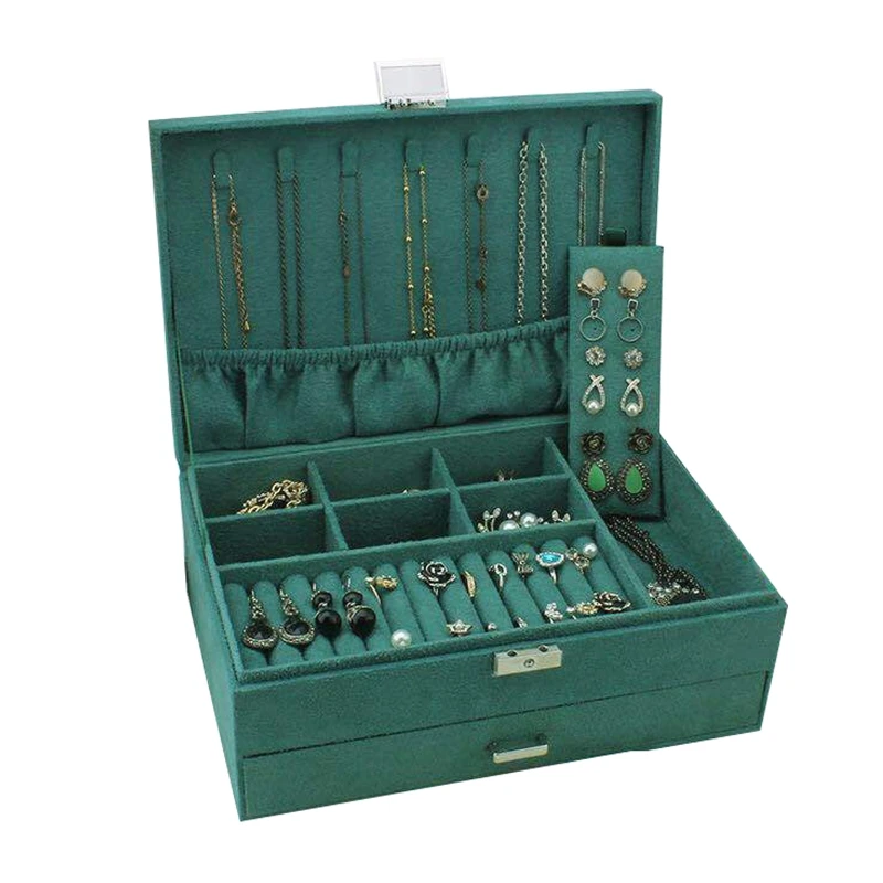 Lockable Jewelry Boxes Jewellery Display Organizer Case Necklace Ring