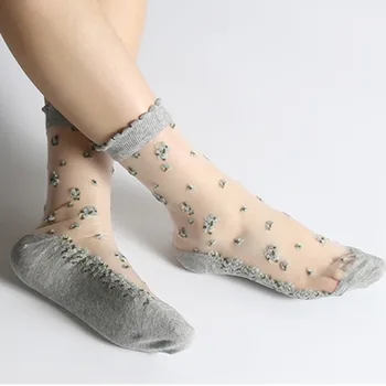

1 Pair Sexy Fishnet Women Lace Ruffle Sock Soft Comfy Sheer Silk Elastic Mesh Knit Frill Trim Transparent Ankle Funny Socks