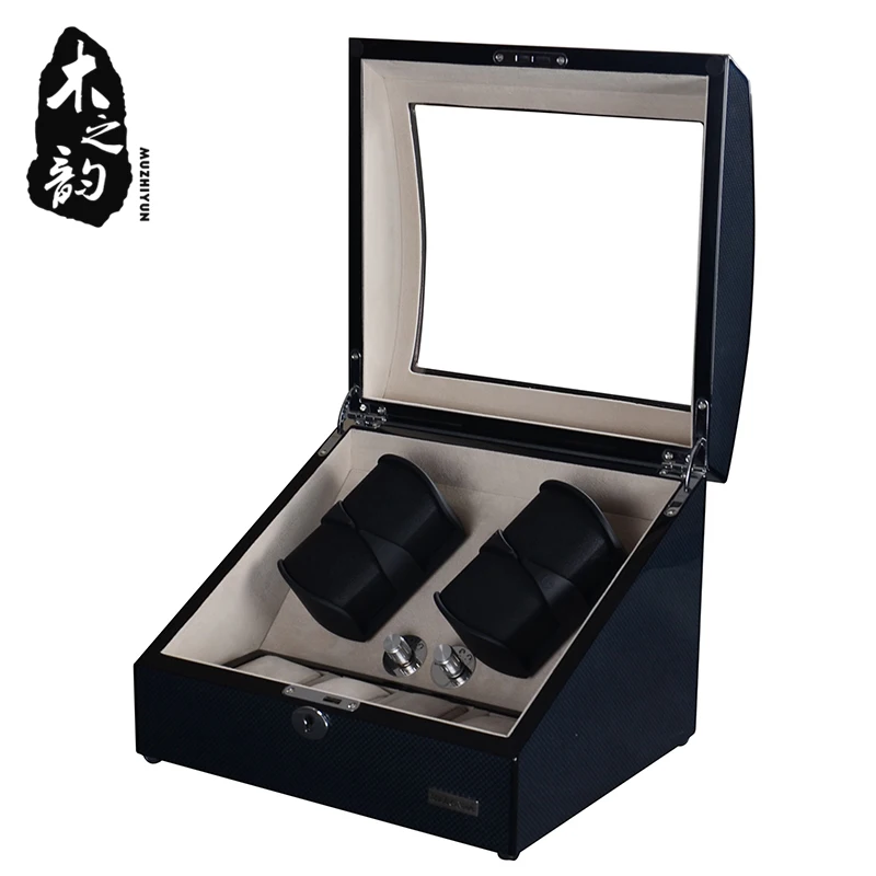

Watch Winder Box Case Storage Shaker Display Automatic Wooden Two Motors 8 Slots Winder Rotation Holder Organizer Piano finish