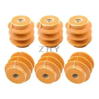 

6 Pcs 50mm Height 8mm Thread Dia 660V Busbar Enhanced Insulator Supporter