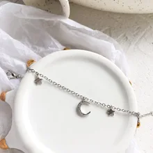 Французские украшения, тонкий Chian Браслет, изысканные кристаллы, звезды, луна, очаровательный браслет, Женские Ювелирные изделия, для девушек, студентов, подарки