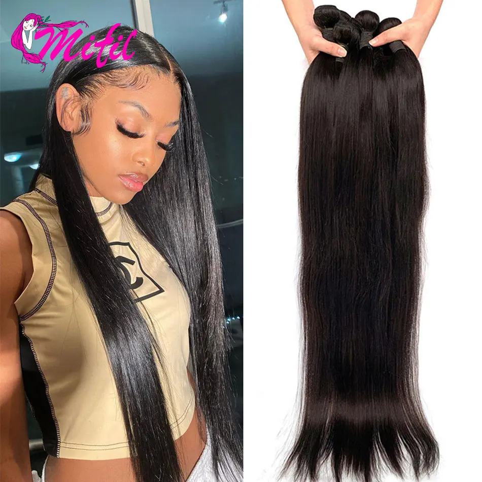 Mifil Raw Indian Straight Hair Bundles 8-24inch Medium Length 100% Remy  Human Hair Extension Weaving Bundle 1/3/4/5 Bundles Deal - Hair Weaving -  AliExpress