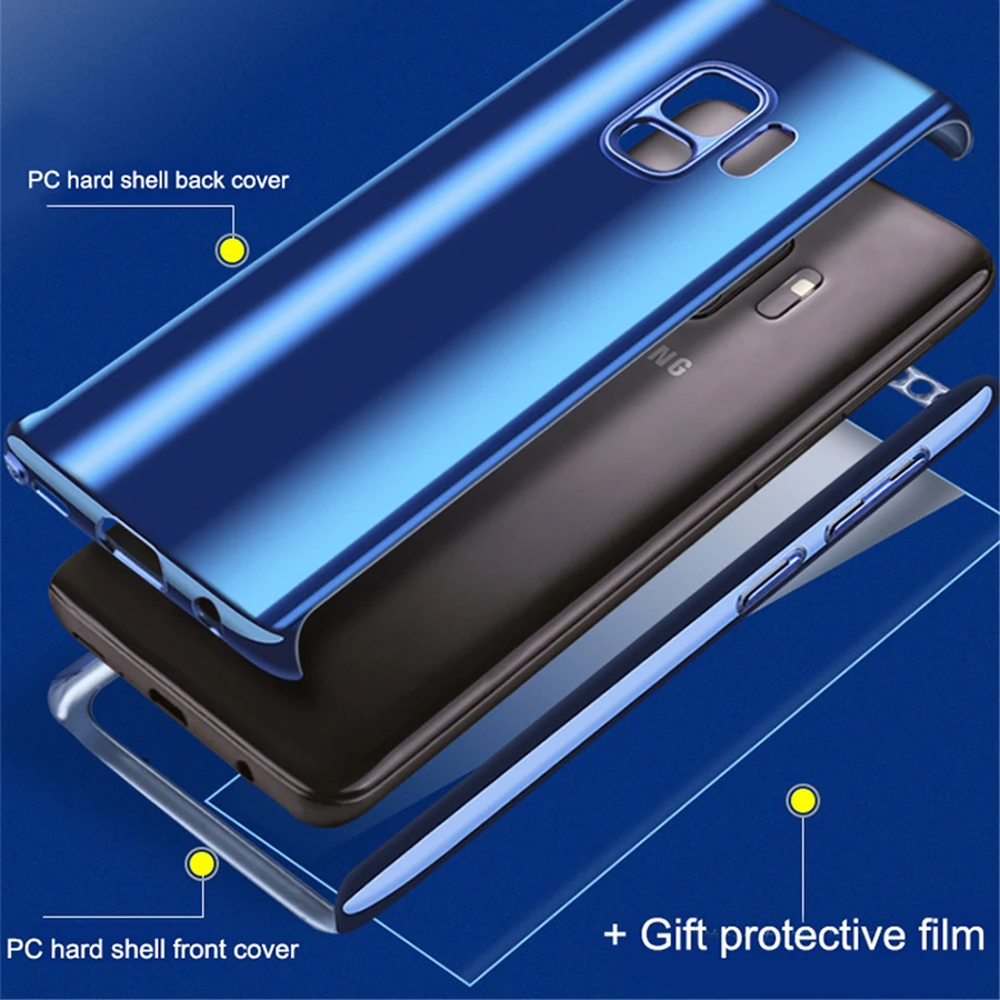360 Degree Plating Mirror Case For Samsung S8 S9 S10 Plus Full Cover Protective For Samsung 5