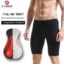 X-TIGER coolmax 5d gel almofada ciclismo shorts todo preto clássico à prova de choque mtb bicicleta shorts de estrada calças justas ropa ciclismo(China)