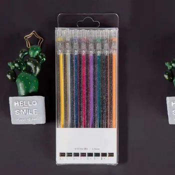 

8Pcs/set Simplicity Flash Gel Pens Cardboard Paper Pen Art Marker Stationery Kit LHB99