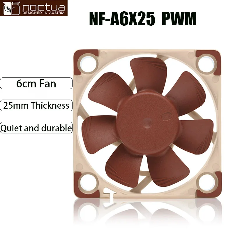 

Noctua NF-A6x25 60MM FLX SSO magnetically stable bearing 6cm chassis fan