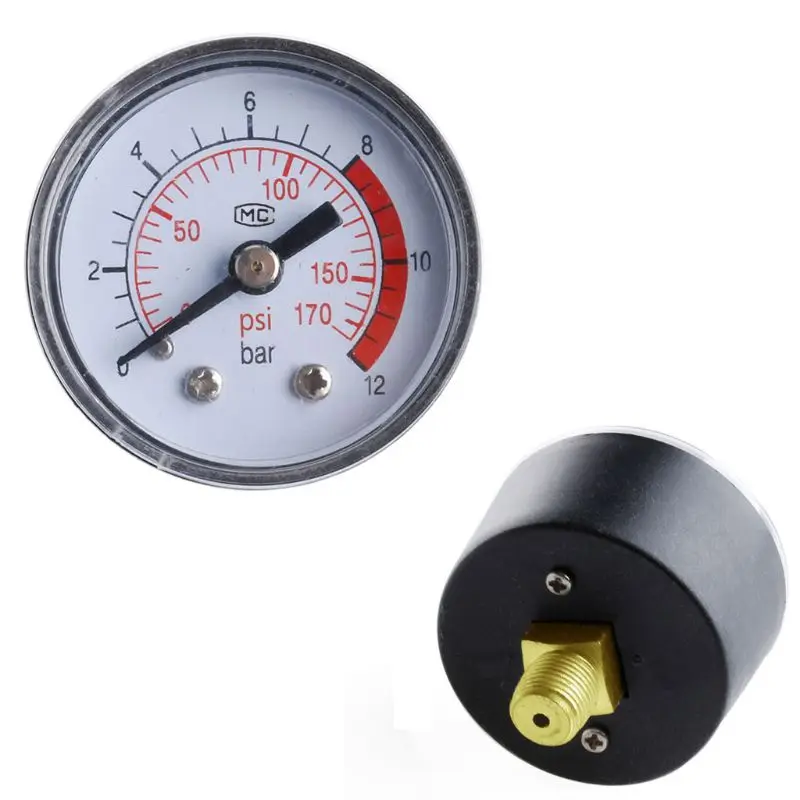 

Air Compressor Pneumatic Hydraulic Fluid Pressure Gauge 0-12Bar / 0-170PSI B95B