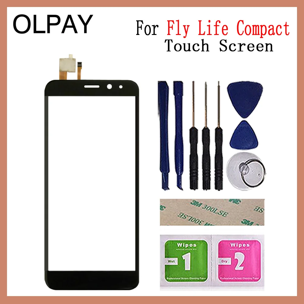 OLPAY 4,9" мобильный сенсорный экран сенсор для Fly Life компактный сенсорный экран дигитайзер Передняя стеклянная панель Бесплатный клей+ салфетки