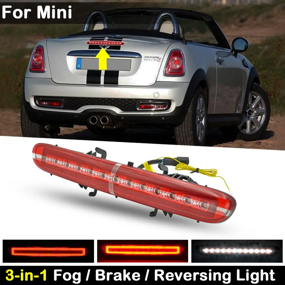 Для мини-R56 LCI R57 R58 R59 Красные линзы 3-в-1 светодиодный задний желтый туман