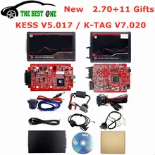 2.70 em linha da ue vermelho kess v5.017 obd2 gerente tuning kit ktag v7.020 4 led bdm quadro 22 pces adaptadores K-TAG 2.25 ecu programador