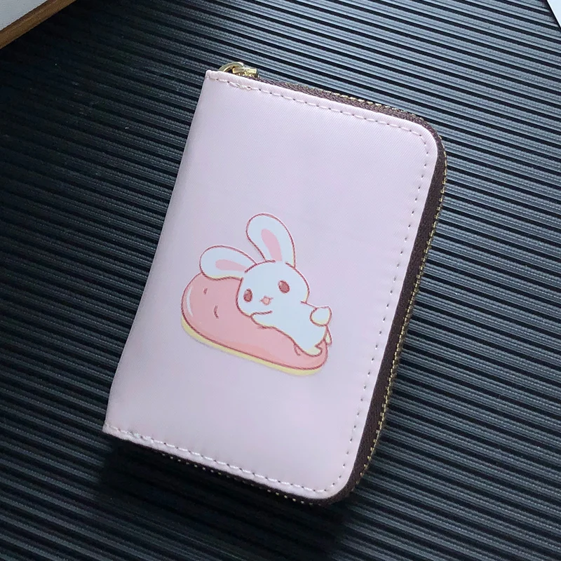 pink Милый милый кролик дизайн для женщин девушек Обложка для паспорта кредитный ID банк держатель для карт чехол Высокое качество выдвижная сумка для карт кошелек для монет - Цвет: pink