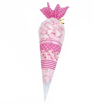

50pcs Candy Bag Wedding Supplies Birthday Cone Home Cute Shopping Package Cookie Clear Party Favor Triangle Kids Gift