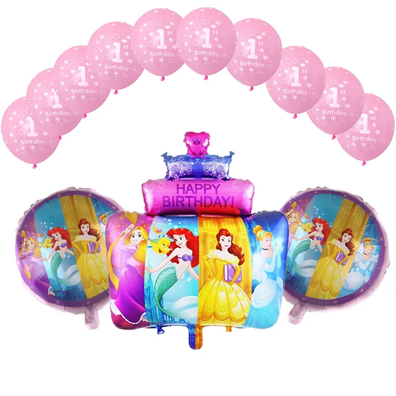 13 шт. пять принцесс Золушка Эльза торт фольга Воздушные шары облака 1-й День рождения латексные шары Детские День Рождения Вечеринка свадебные украшения