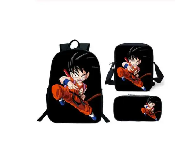 Dragon Ball Z школьная сумка набор девочек мальчиков школьные сумки повседневные школьные ученики ортопедические рюкзаки рюкзак-мешок для книг - Цвет: as pictures