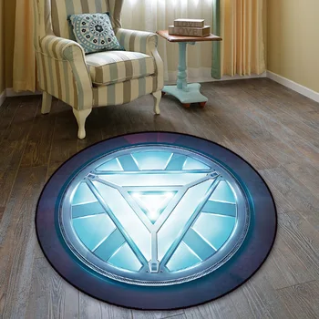 

Round Marvel Iron Man Floor Rug Door Mat Carpet Room Doormat Non-slip Mat Gift Super Hero Cosplay