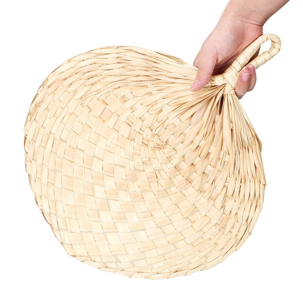 1PC Hand-woven Mosquito Repellent Fan Summer Manual Straw Hand Fans Palm Leaf ME 