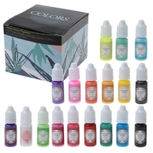 18 Colors Epoxy Pigment Opaque Liquid Resin Colorant Each 0.35oz Non-Toxic Epoxy Resin Dye Solid Color Liquid Resin Dye
