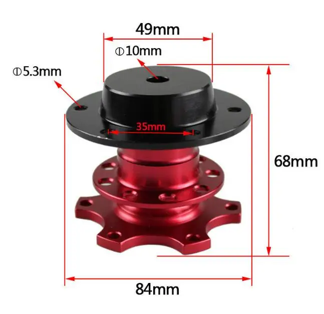 Aluminum 6 Hole Car Steering Wheel Quick Release Snap off Hub Adapter Kit