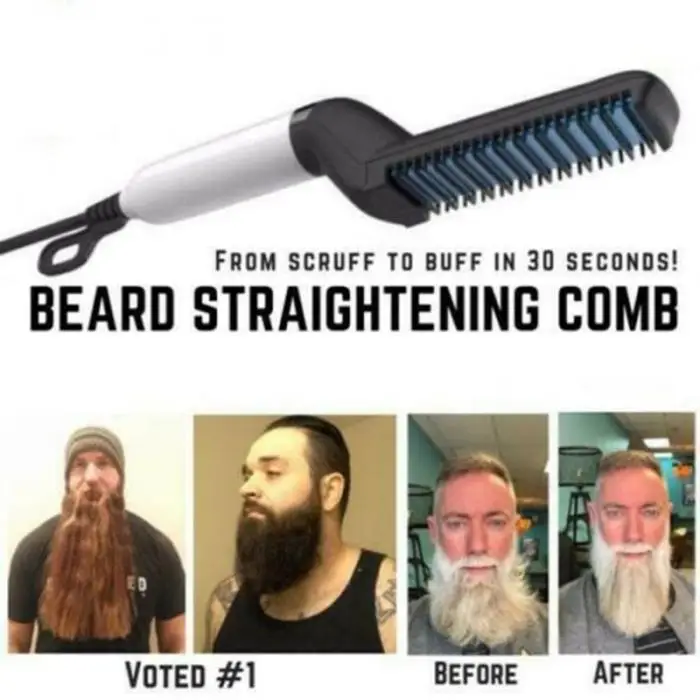 

Men Quick Beard Straightener Styler Comb Multifunctional Hair Curling Curler Show Cap Tool