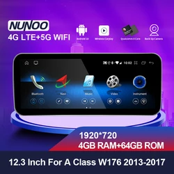 Nunoo 12,3 pulgadas Qualcomm 8 Core 5G Wifi coche reproductor Multimedia para Mercedes Benz W176 una clase 2013 2017 GPS NTG 5,0