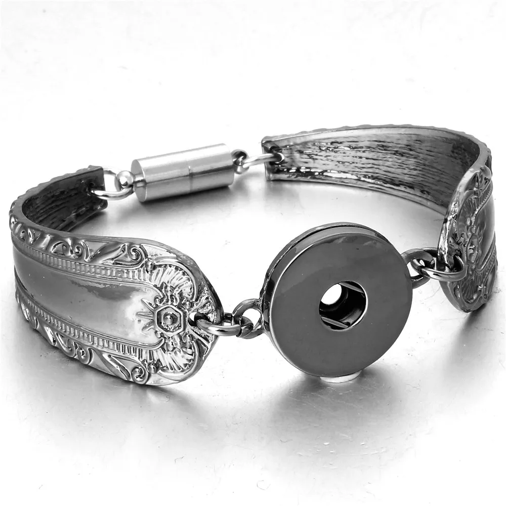 Магнитный Богемский Браслет, часы для женщин, ювелирные изделия из розового золота, браслеты, новейшие винтажные 18 мм и 12 мм, металлический браслет с кнопками ZE039 - Окраска металла: 18mm-H