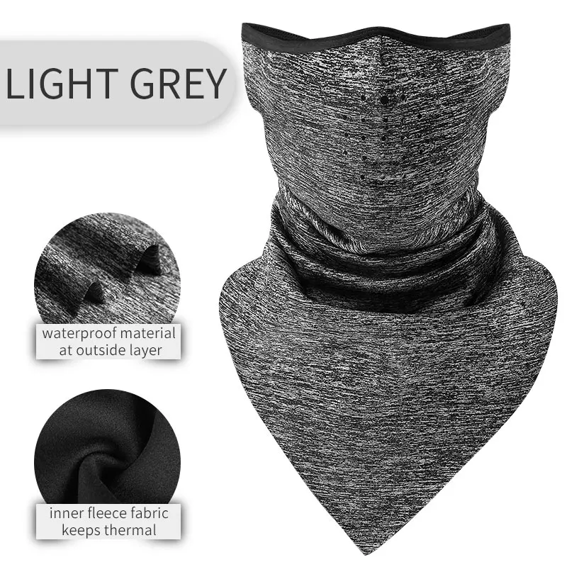 light grey INBIKE термо-шарф в треугольной форме зимний ветрозащитный Infleeced Шеи Лицо протектор лучший тепловой для зимы Спортивная маска для лица - Цвет: light grey