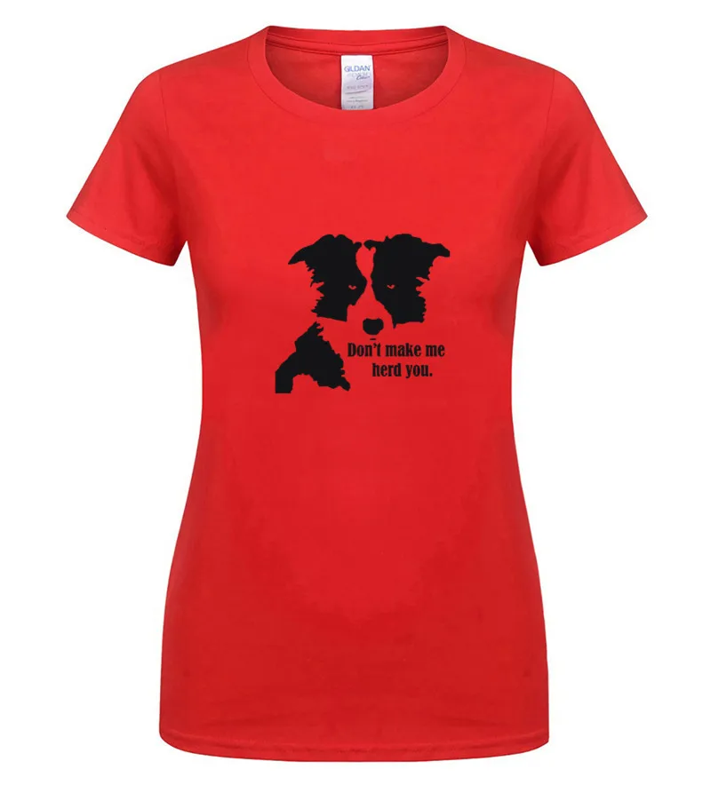 Fashion Creative Graphic T shirt Border Collie Art Men's T Shirts - Цвет: women red