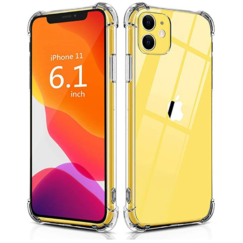 

Compatible with iPhone 11 Case 2020, Crystal Clear Case with 4 Corners Shockproof Protection Soft Scratch-Resistant TPU Cover