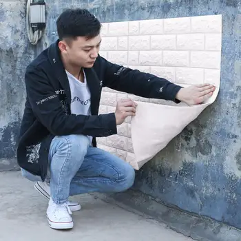 

10 sheets 3D Wall Sticker Imitation Brick Bedroom Decor Waterproof Self-adhesive Wallpaper For Living Room Kitchen TV Backdrop