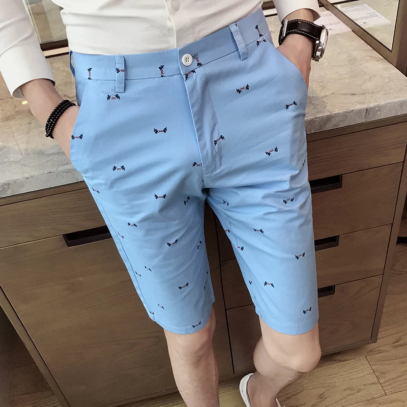 

Genuine summer temperament men's shorts, new handsome slim printed five-point shorts, wild casual straight shorts