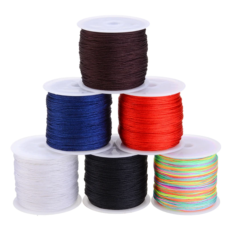 0.8mm Nylon Cord Thread Chinese Knot Macrame DIY Bracelet Braided Wire 25Colors 