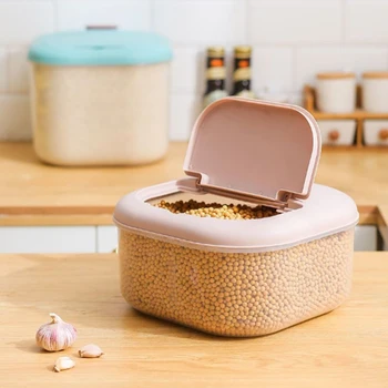 

6kg Nordic Insect-Proof Rice Storage Box Grain Container - Blue Pink