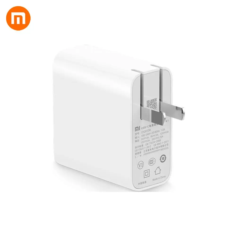 

Original Xiaomi CDQ07ZM USB-C 65W Power Adapter CN Plug Laptop Adapter Routing Fast charge charging mobile computer charger