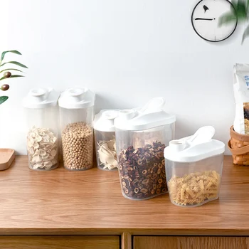 

Food Storage Container Set Kitchen Grain Storage Box Transparent Sealed Cereal Kitchen & Pantry Organization Nut Pasta Storage