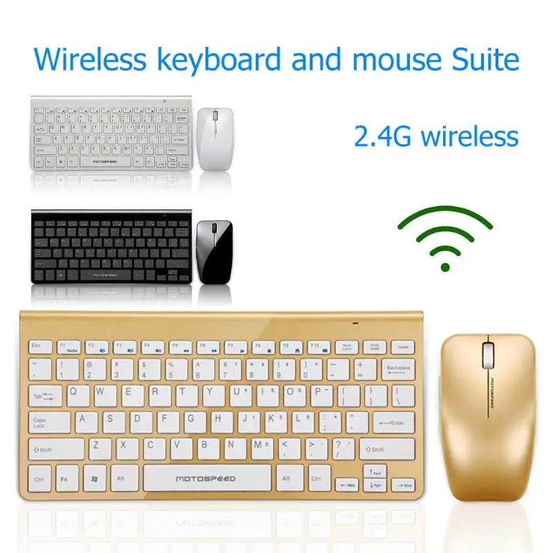 Motospeed G9800 2,4G Беспроводная клавиатура и мышь Мини мультимедийная клавиатура мышь комбо набор для ноутбука ноутбук Рабочий стол Mac PC tv
