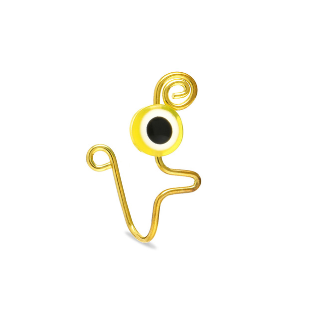 Fake Piercing Clip Nose Ring Cuff Body Jewelry for Women 2021 New Trend Red Blue Evil Eye Spiral Fake Nose Rings Ear Clip