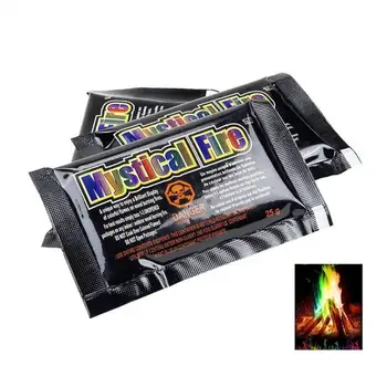 10/15/25g Magic Fire Colorful Flames Powder Bonfire Sachets Pyrotechnics Decoration Trick Outdoor Camping Hiking Survival Tools 1