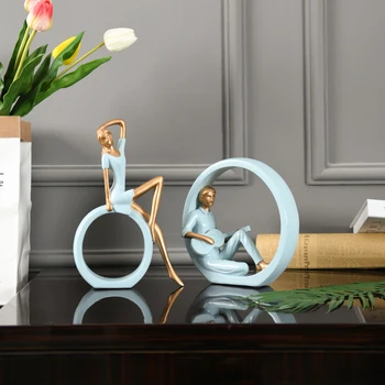 

Modern Simple Creative Couples Character Art Sculpture Figure Figurine Resin Crafts Desktop Decorations For Home Gift R3614