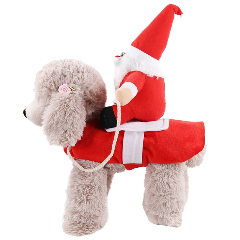 Рождественская одежда, теплые костюмы Санта-собаки для косплея, штаны для щенков, кошек, комбинезон, платье для Йоркского Тедди, забавная одежда для домашних животных, одежда для верховой езды