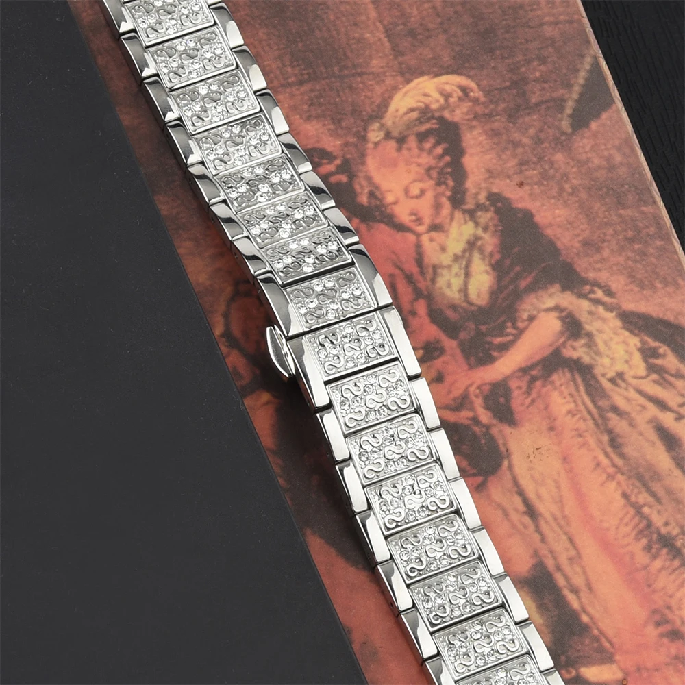 Часы с яркими украшениями Bling ремешок совместим с Apple Watch Series 5/4/3/2/1, металлическое ювелирное изделие лентой со стразами части для наручных часов Apple Watch 38 мм
