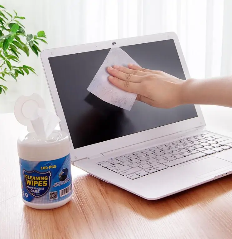 100pcs/roll Lcd Tv Laptop Cleaner Wet Wipe Cleaning Lens Disposable